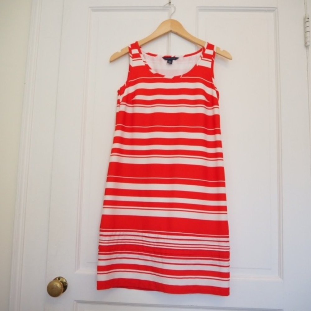 Tommy Hilfiger red white stripped dress
